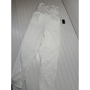 NWT Lulus Beloved Bliss Ivory Strapless Slim Leg Bow Jumpsuit Party Classy Sz S thumbnail 3