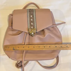 Women’s ALDO Pink Embellished Backpack, Bag. Bucket Style with Drawstring thumbnail 10
