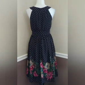Black & Brown Dot Floral Print Halter Dress by Lace & Mesh Modcloth Medium thumbnail 5