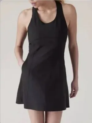 ATHLETA Levitate Dress in Black size Small Mini‎ Tennis Prep Athletic thumbnail 2
