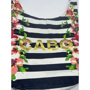 Floral and Striped Cabo Hobo Bag Purse Boho Peace Festival Hippie Artsy Vacation thumbnail 3