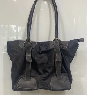 Furla Women's Black Shoulder Nylon Tote Purse Large Bag thumbnail 1