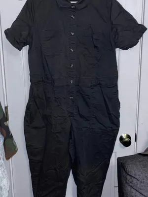 Ava & Viv Grey Short-Sleeve Utility Jumpsuit thumbnail 1