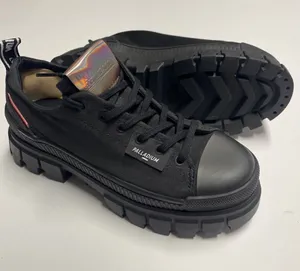 Palladium Revolt Lo Tx Black Low Fashion Sneaker Chunky. Canvas outer. Vegan. 8 thumbnail 1