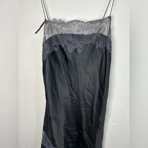 Victoria’s Secret Black Lace Trim Slip Dress Cami XS Sheer Lingerie thumbnail 2
