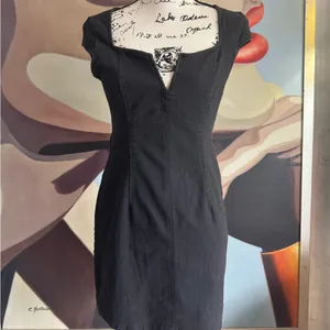 Free People Lia Black Denim Mini Dress Small thumbnail 2