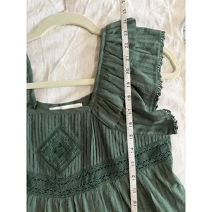 Ba&sh Ruffle Blouse Women‎ Size 0 Sleeveless Lace Embroidered Boho Cotton Blouse thumbnail 6