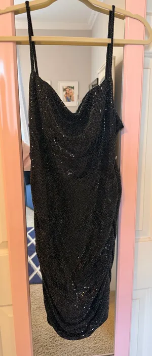 Urban Outfitters Sequin Mini Dress Black thumbnail 1