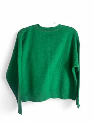 Sundry Love Oversized Green Crewneck Sweater with Pink Graphic Size Small thumbnail 5