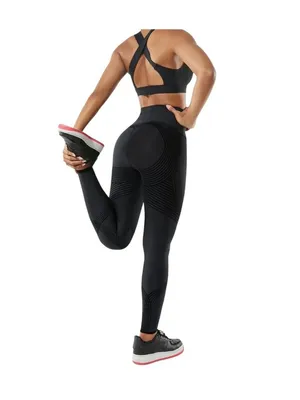 Fanka Body Sculpt High-Waisted Reversible Black Leggings Size M thumbnail 6