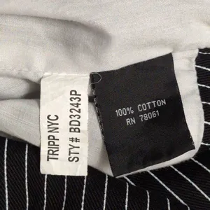 Tripp NYC Black White Striped Asymmetrical Zip Biker Jacket Moto Size M thumbnail 7