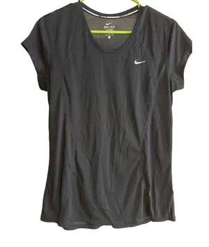 Nike Womens Black Dri-Fit Running T-Shirt Size L thumbnail 1