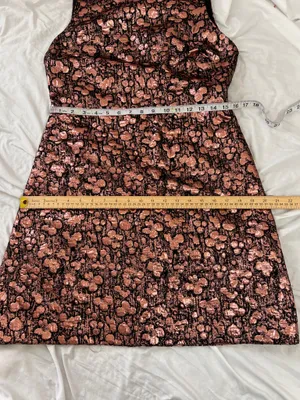 NWT Alice + Olivia Pink Black Metallic Floral Jacquard Dress Size 12 thumbnail 9
