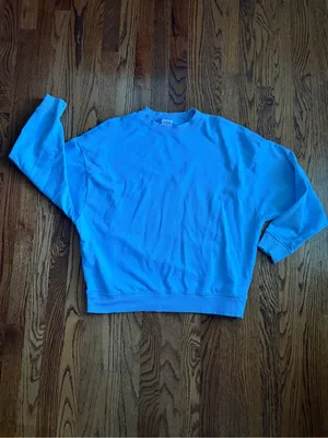 YEAR OF OURS Sky Blue Oversized Crewneck Sweatshirt XS/S 100% Cotton thumbnail 4