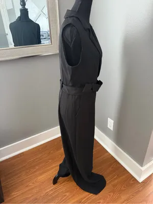 Petal & Pup Sienna Sleeveless Belted Wide Leg Jumpsuit Minimalist Black Medium thumbnail 5