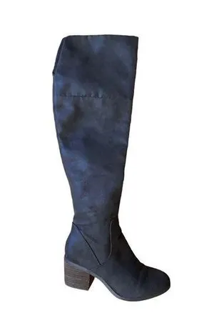 Report Fisher Women’s Boots Size 7.5 Riding Boot Over the Knee Brown Half Zip thumbnail 1