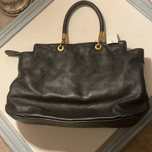 Marc by Marc Jacobs 100% LEATHER BAG Black with Gold Hardware thumbnail 8