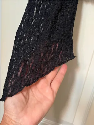 Gothic Black Lace Bell Sleeve Top Silence and Noise Off-Shoulder Top L witchy thumbnail 4