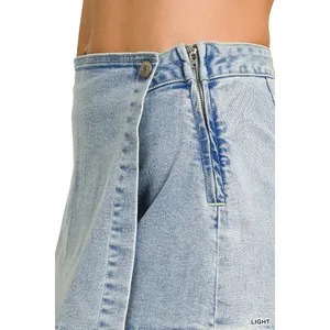 Zenana Wrap Front Denim Skort - Medium thumbnail 6