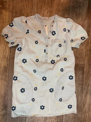 NWT Anthropologie Aly Embroidered Puff-Sleeve Mini Dress by Pilcro thumbnail 7