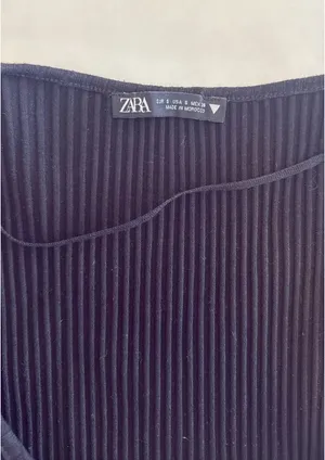 Zara Black Flutter Sleeve Body Suit thumbnail 2