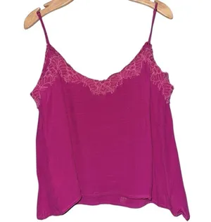 Cleobella Women’s Size M Fuchsia Pink Liliana Lace Trimmed Sleeveless Tank Top thumbnail 4