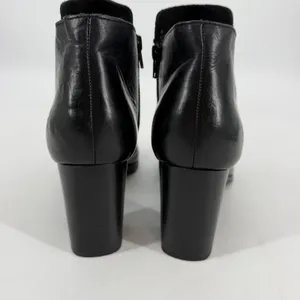 Born Black Leather Ankle Boots Block Heel Side Zip Womens Size 11‎ Comfort thumbnail 4