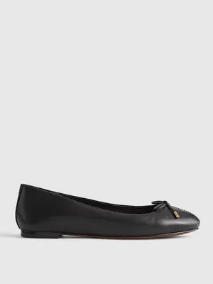 Madewell The Hester Flat in True Black Leather Size 8.5 thumbnail 2