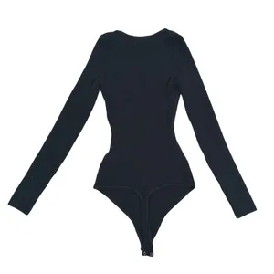 Abercrombie & Fitch Ribbed Square Neck Bodysuit Size XS Black Minimalist Preppy thumbnail 3