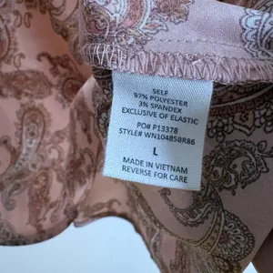 Timing Rose Pink‎ Paisley Satin Midi Slip Skirt Large thumbnail 2