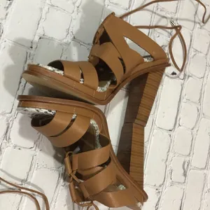 Calvin Klein Penelope tan strappy heels thumbnail 5
