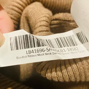 NWT Quince EcoKnit Ribbed Mick Neck Midi sweater dress in warm taupe colorway S thumbnail 9