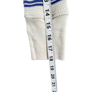 Babaton Waffle Knit Thermal Sweater Womens S Cream Blue Striped Quiet Luxury thumbnail 9
