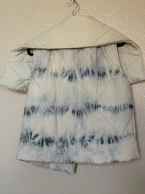 Free People We The Free Tie Dye Sherpa Lined Puffer Vest Blue Ivory S thumbnail 8