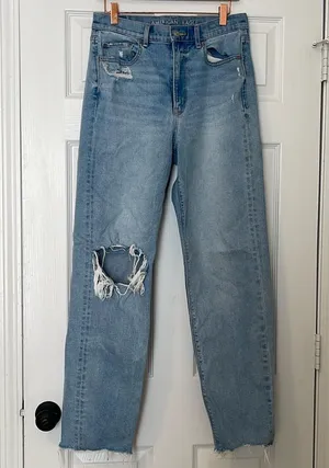 American Eagle highest rise baggy straight jean thumbnail 1