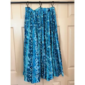 Vintage Broomstick Maxi Skirt Blue Geometric Cotton Huntington Ridge Size Medium thumbnail 2