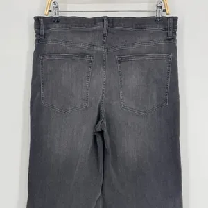 Madewell Flared Wide-Leg Jeans Size 31P‎ Gray Raw Hem High Rise Stretch Denim thumbnail 7
