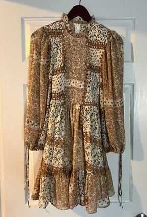 Fortunate One Brown Multicolor Dress thumbnail 3