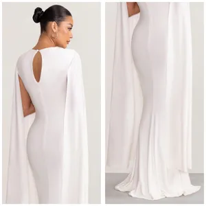 Club L London Divine Timing White Maternity Maxi Dress Cape Sleeves Size 10 thumbnail 12