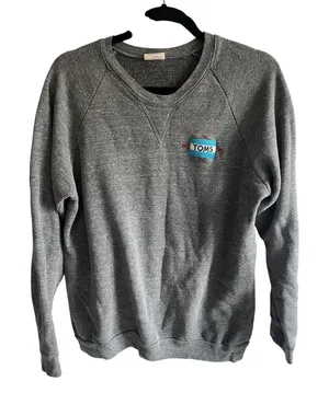 Toms shoes crew sweatshirt gray size large thumbnail 1