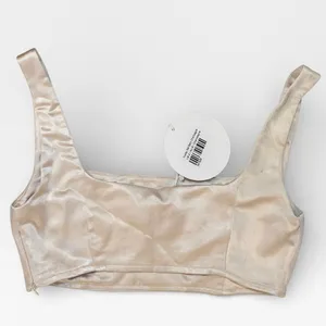 NWT Princess Polly Champagne Satin Crop Tank Top US 2 Huxley Set Piece thumbnail 3