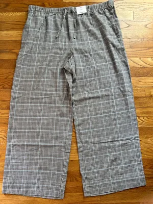 Auden Gray Plaid Women's wide-leg Lounge Pants thumbnail 1