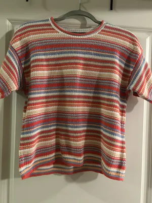 Orvis striped short sleeve sweater thumbnail 1