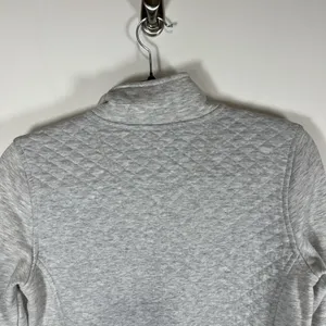 L.L. Bean Womens Quilted‎ Quarter Zip Pullover Sweatshirt Long Sleeve Gray SZ XS thumbnail 9
