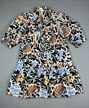 Suncoo Print Button-Front Linen Blend Dress Size: T1 (small) thumbnail 1