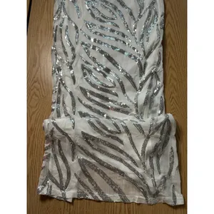 B40 New Womens Strapless Maxi Dress Lined White with Silver Sequins size Medium thumbnail 4