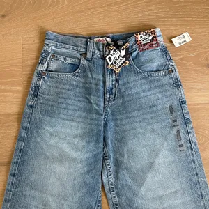 Deja Clark for Aeropostale Jeans Low Rise Baggy 8 Ball Cherries Size XS Blue thumbnail 2