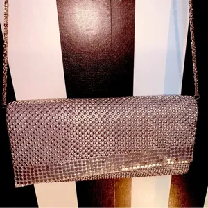 Chainmail Metal Silver Evening Bag 90s Vintage 1994 Like New thumbnail 2
