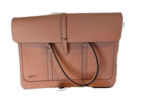Mosiso 15.6 inch Pink PU Leather Convertible Laptop Briefcase Backpack Bowknot thumbnail 1