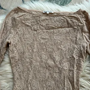 REFORMATION Adriano Lace Knit Top In Chai thumbnail 3